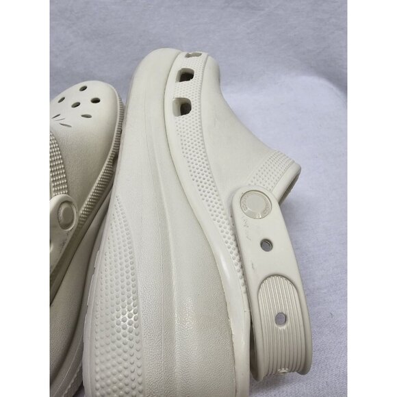 CROCS Classic Crush Clog Bone Tan Slip On Platform Sandal Women's Size 7/ Mens 5 - Picture 11 of 16